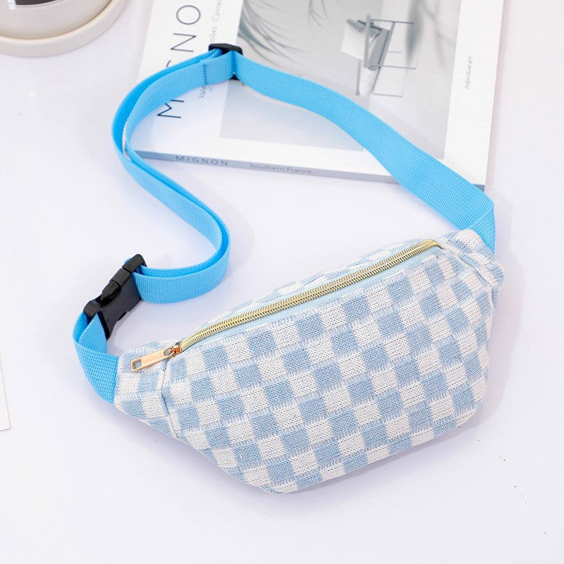 Checkered crossbody fanny pack