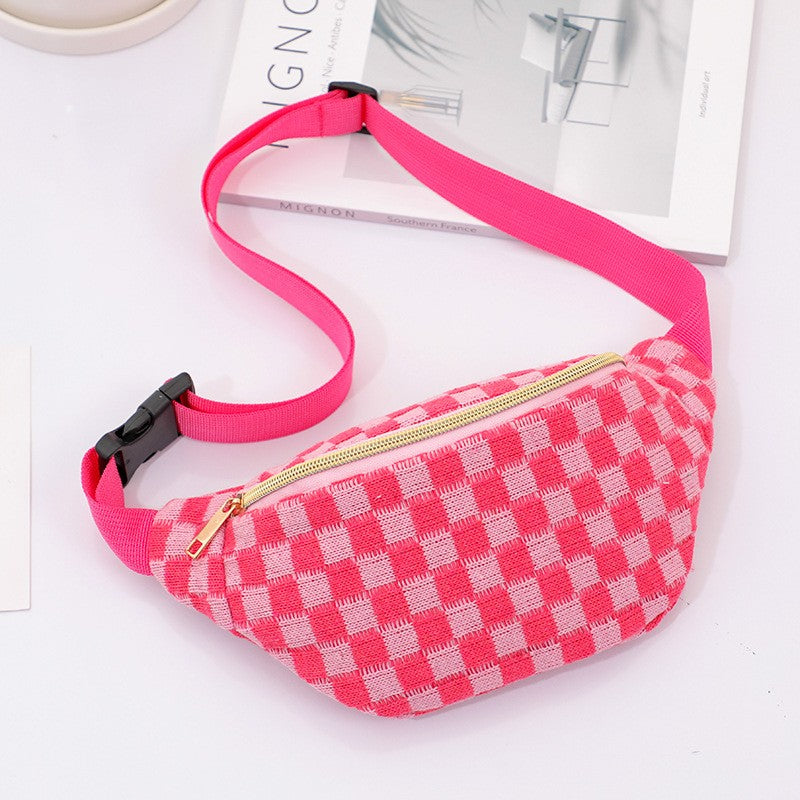 Checkered crossbody fanny pack