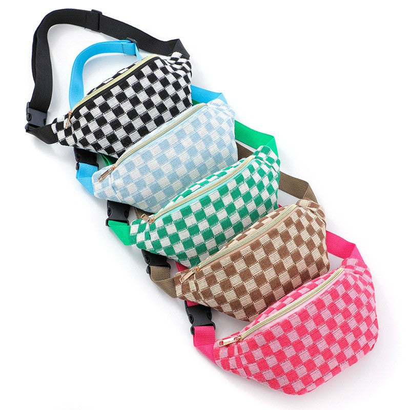Checkered crossbody fanny pack